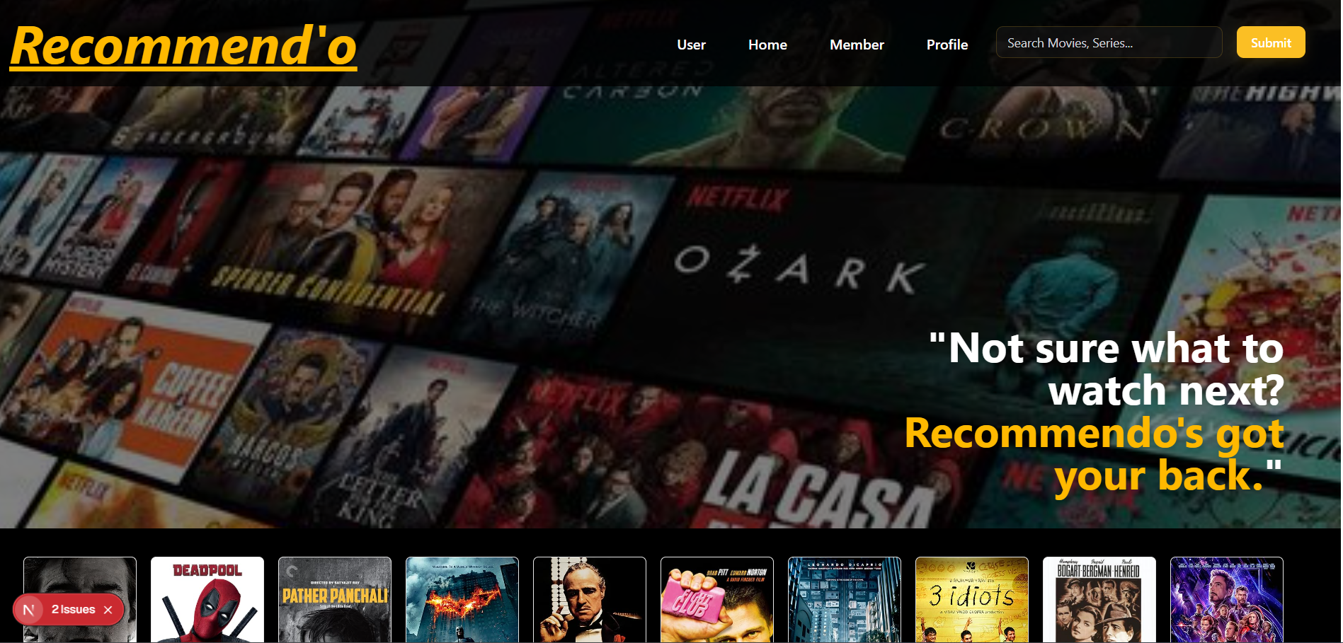 Recommend'o:Movie Recommendation Website